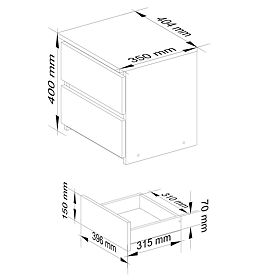 CHEST OF DRAWERS CL2 2SZ CLP GRAPHITE GRAY / WHITE