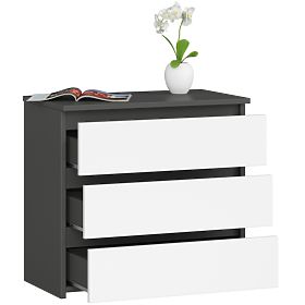 CHEST OF DRAWERS CL3 3SZ CLP PK GRAPHITE GRAY / WHITE