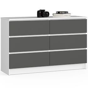 CHEST OF DRAWERS K120 6SZ CLP PK WHITE / GRAY