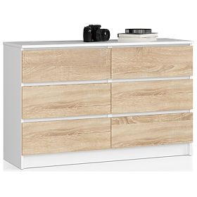 CHEST OF DRAWERS K120 6SZ CLP PK WHITE / SONOMA