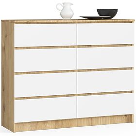 CHEST OF DRAWERS K120 8 DRAWERS CLP PK ARTISAN OAK / WHITE