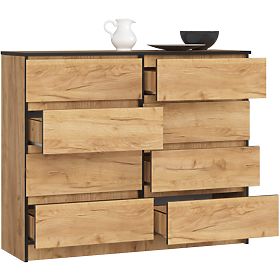 CHEST OF DRAWERS K120 8SZ CLP PK CRAFT OAK
