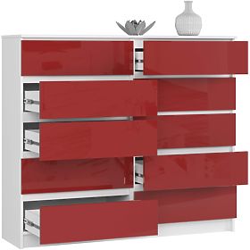 CHEST OF DRAWERS K140 10SZ CLP PK RED GLOSS