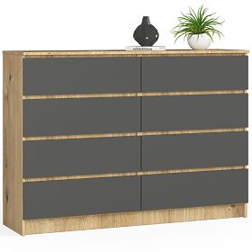 CHEST OF DRAWERS K140 8SZ CLP ARTISAN OAK / GRAY