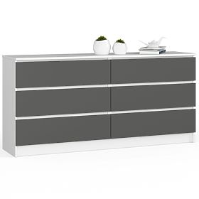 CHEST OF DRAWERS K160 6SZ CLP PK WHITE / GRAY
