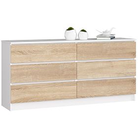 CHEST OF DRAWERS K160 6SZ CLP PK WHITE / SONOMA