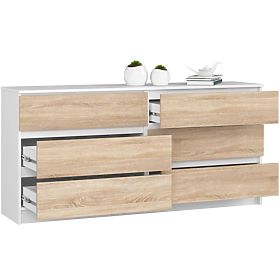 CHEST OF DRAWERS K160 6SZ CLP PK WHITE / SONOMA