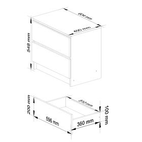 CHEST OF DRAWERS K60 2SZ CLP PK WHITE / SONOMA
