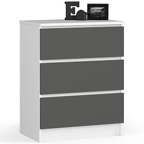 CHEST OF DRAWERS K60 3SZ CLP WHITE / GRAY