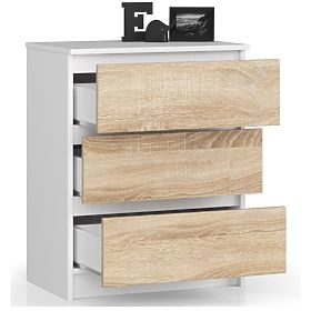 CHEST OF DRAWERS K60 3SZ CLP WHITE / SONOMA