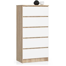 CHEST OF DRAWERS K60 5SZ CLP PK OAK SONOMA / WHITE