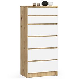 CHEST OF DRAWERS K60 6SZ CLP PK ARTISAN OAK / WHITE