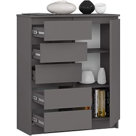 CHEST OF DRAWERS K80 1D 5SZ PK GRAPHITE GRAY