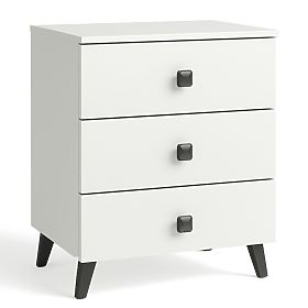 CHEST OF DRAWERS MOBI K-03 WHITE BLACK