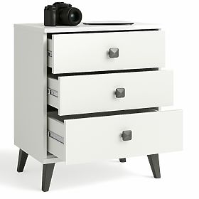 CHEST OF DRAWERS MOBI K-03 WHITE BLACK