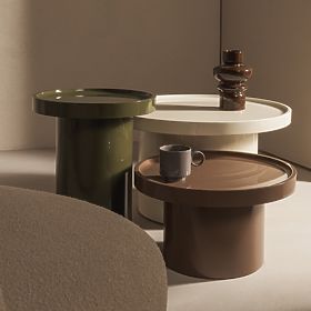 Chia Coffee Table, 70 cm, White, Glossy