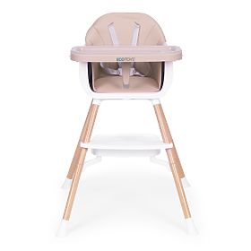 Children's High Chair 2-in-1 Beige ECOTOYS, EcoToys