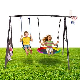 Children's Playground Garden Swing 4-in-1 Basketball Hoop Nest ECOTOYS, EcoToys