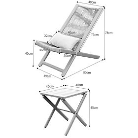 CHILL SAND Patio Furniture Set: Loungers and Table, CHILL
