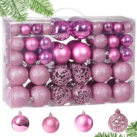 CHRISTMAS BALLS PINK 100PCS KL-21X03, Tutumi