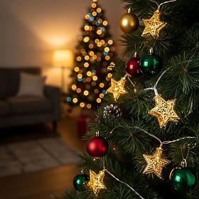 Christmas Lights Garland LED Golden Stars 391020, Tutumi