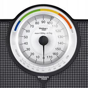 Classic Mechanical Analog Bathroom Scale up to 180 kg Black WEBBER BMI, ELDOM