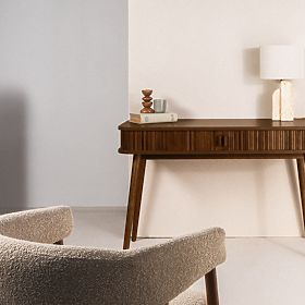 Clemente Desk with Slats, Walnut, lectus