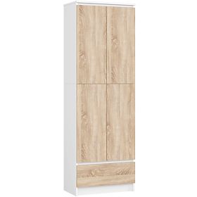 CLOSED BOOKCASE R60 2D 1SZ CLP PK WHITE / SONOMA