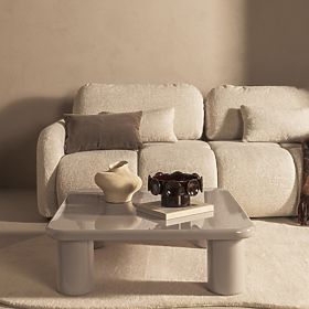 Coffee Table Cherry 90 cm, Dark Beige, Glossy