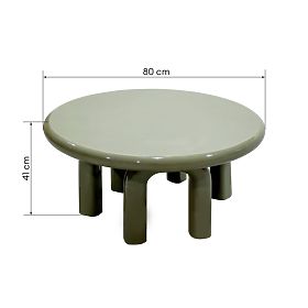 Coffee Table Flambe 80 cm, Green/Grey, Glossy