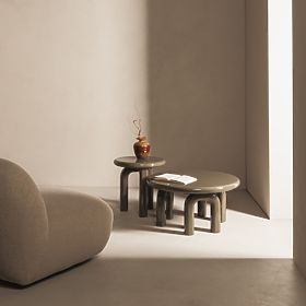 Coffee Table Flambe 80 cm, Green/Grey, Glossy