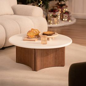 Coffee Table Marlo 80 cm, Cream White/Oak
