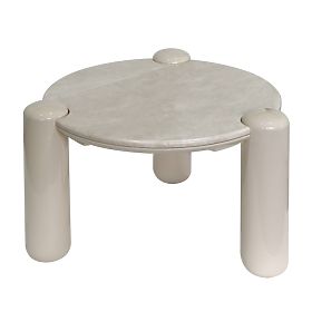 Coffee Table Noemi 66 cm, Light Beige/Marble, Glossy