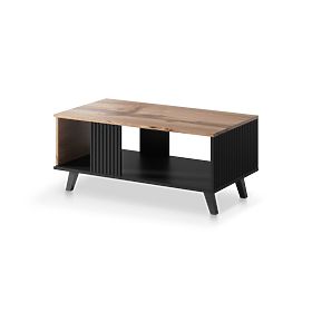 Coffee Table RANDOM LAW-1 - Wotan Oak/Black, Halmar