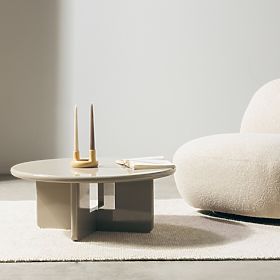 Coffee Table Vinto 80 cm, Beige, Glossy, lectus