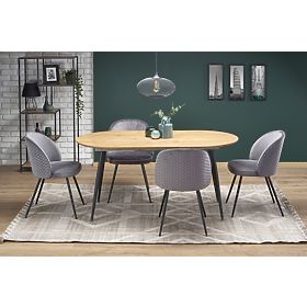 COLORADO Extendable Table, Top - Golden Oak, Frame - Black (2p=1pc), Halmar