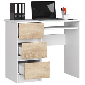 COMPUTER DESK A-6 90 cm LEFT WHITE / SONOMA
