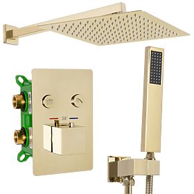Concealed Shower Set with Thermostat FENIX DAVIS Gold + BOX