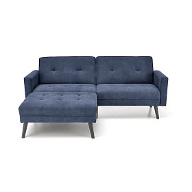 CORNELIUS Sofa Bed with Corner Sofa Function, Blue