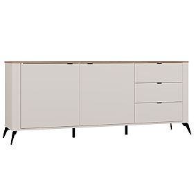 CORDOBA 2D3S Sideboard Cashmere Beige Castello Oak Cabinet 3 Drawers Soft Closing