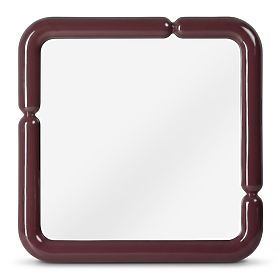 Decorative Hanging Mirror Ava, 90x90 cm, Burgundy Brown, Glossy