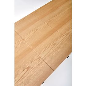 DERRICK extendable table natural oak / black (2p=1pc)