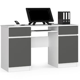DESK CLP A5 2D 2DR WHITE / GRAY