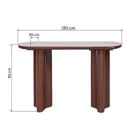 Desk/Console Jalo, Burgundy/Brown, Glossy