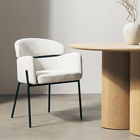 Dining Chair Granda, Ecru/Black Legs, lectus