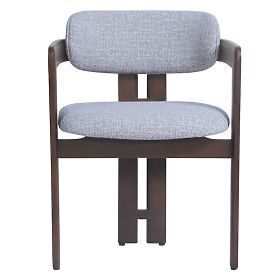 Dining Chair Noa, Beige-Cream/Dark Walnut