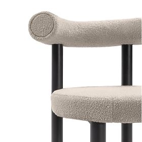 Dining Chair Pedro, Brown-Grey/Black Legs, Boucle