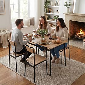 Dining Room Kitchen Furniture Set Table + 4 Chairs MALMO ModernHome, MODERNHOME