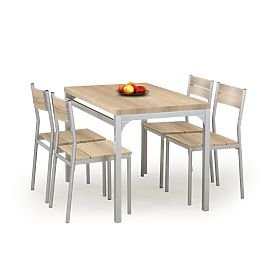 Dining Set MALCOLM Table + 4 Chairs - Sonoma Oak