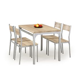 Dining Set MALCOLM Table + 4 Chairs - Sonoma Oak, Halmar